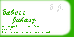 babett juhasz business card