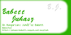 babett juhasz business card